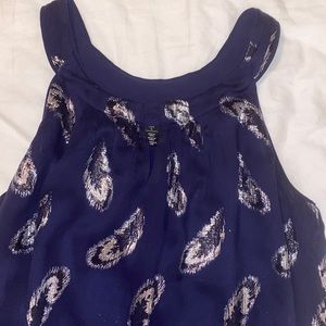 White House Black Market; Navy and Silver; Size L